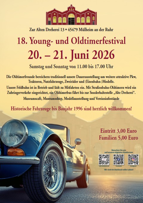 18. Young- und Oldtimerfestival am 20. und 21. Juni 2026 in 45479 Mülheim an der Ruhr